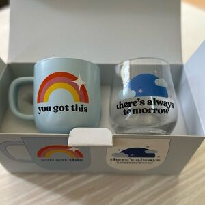 First and Last Call Mug and Wine Glass